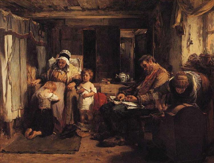 Thomas Faed When the Day is Done oil painting image